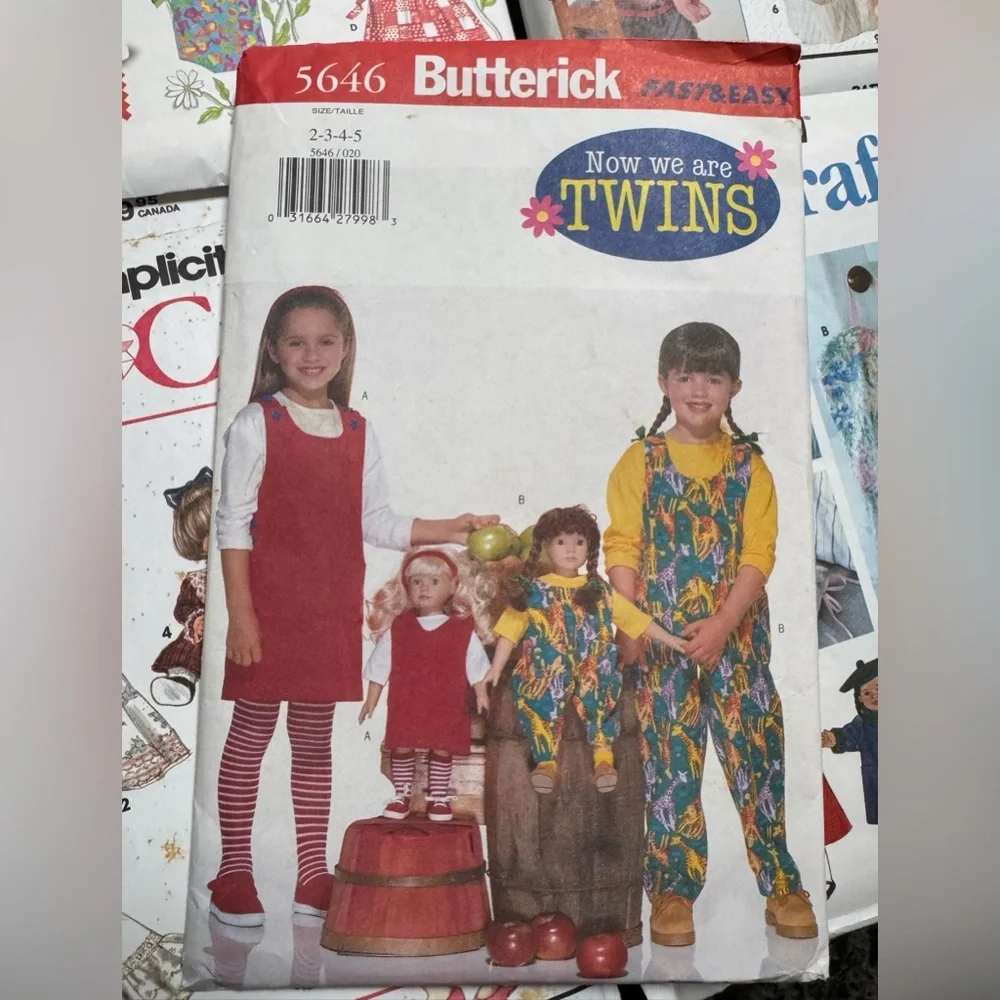 5 Sewing Craft Baby Doll Child Clothing Patterns Butterick Simplicity New & Used - Picture 2 of 12